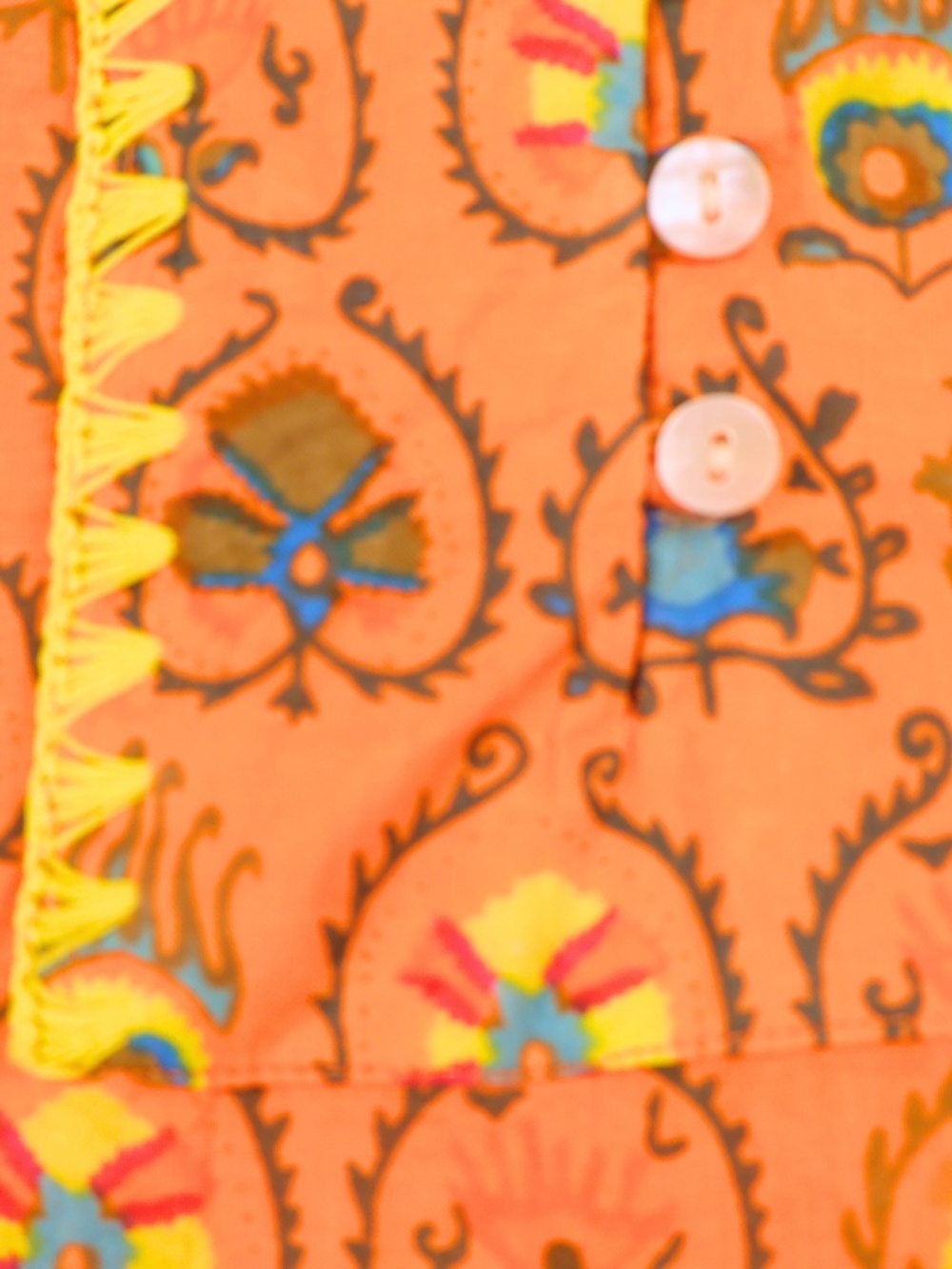 Ivy Jane Orange Boho Printed Blouse S/M - Picture 5 of 7